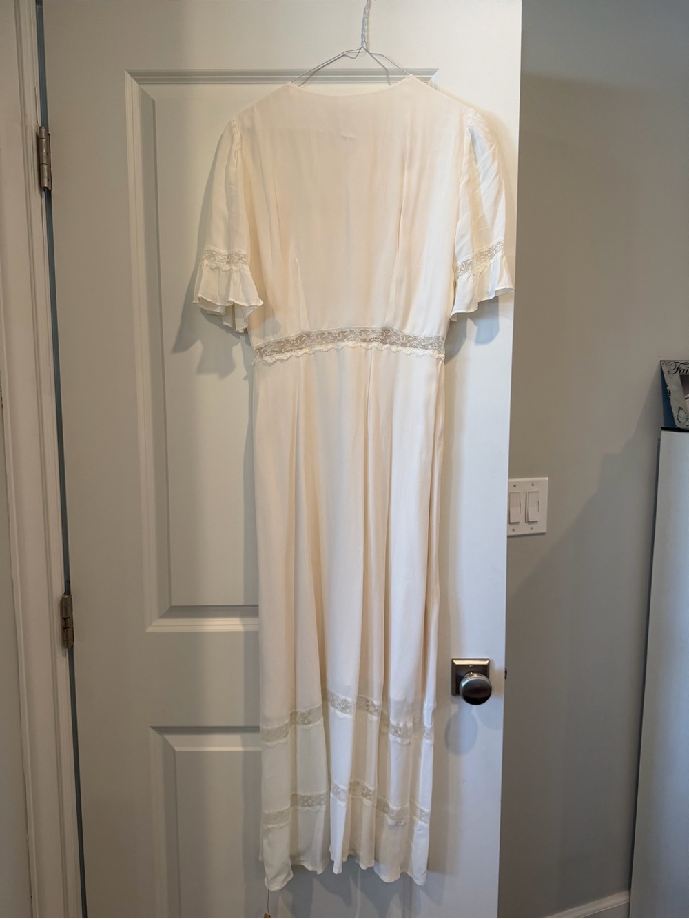 Reformation Cream Lace-Trim Maxi Dress